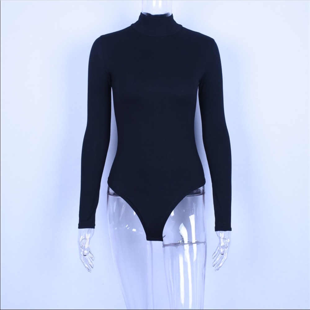 Just In! Turtleneck Bodysuit Basic Long Sleeve Tee - Picture 3 of 8